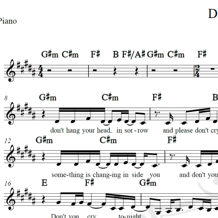 Don't cry - Guns'n'Roses - Piano/Vocal