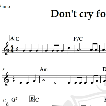Don't cry for me Argentina - Piano