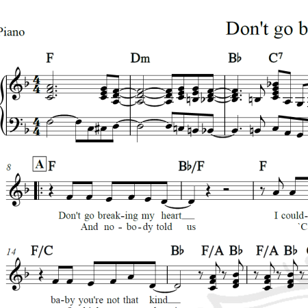 Don't go breaking my heart - Elton John - Piano/Vocal