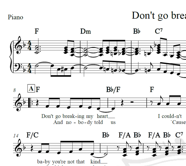 Don't go breaking my heart - Elton John - Piano/Vocal
