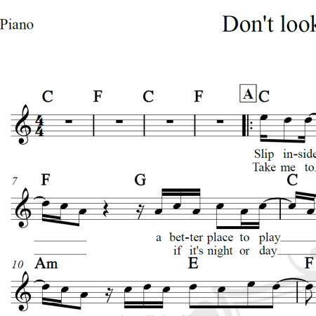 Don't look back in anger - Oasis - Piano/Vocal