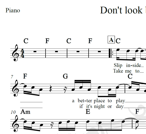 Don't look back in anger - Oasis - Piano/Vocal