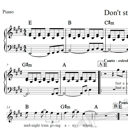 Don't stop believin' - Journey - Piano/Vocal