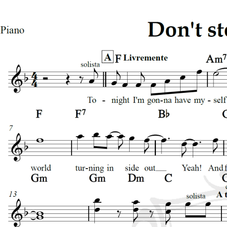 Don't stop me now - Queen - Piano/Vocal