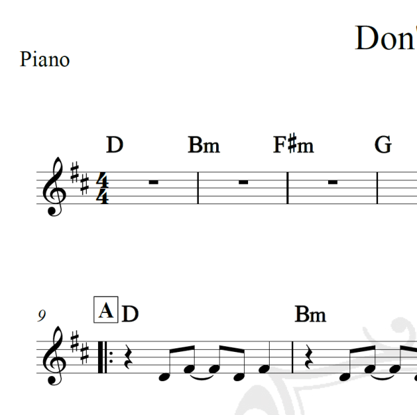 Don't wait - Mapei - Piano