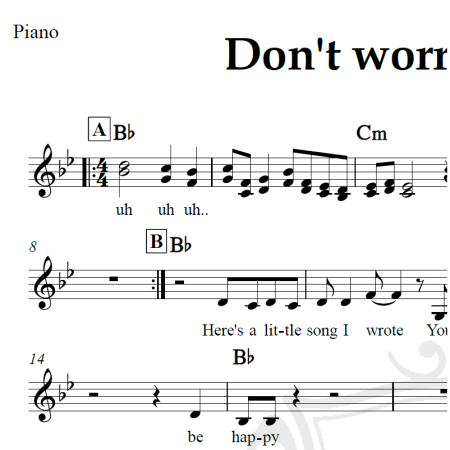 Don't worry, be happy - Bobby McFerrin - Piano/Vocal