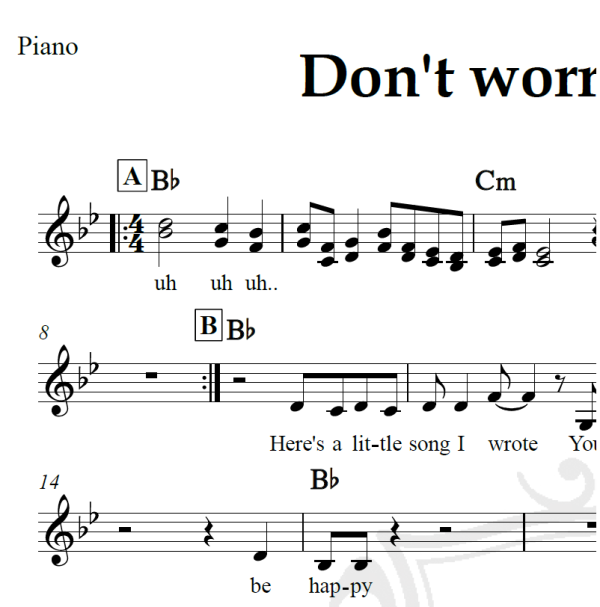 Don't worry, be happy - Bobby McFerrin - Piano/Vocal