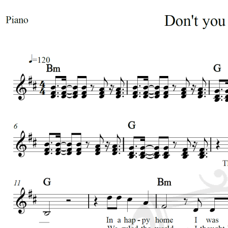 Don't you worry child - Swedish House Mafia - Piano/Vocal