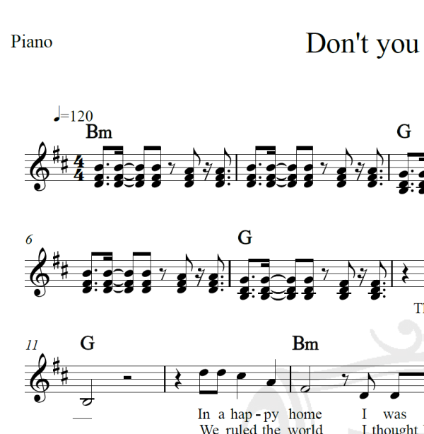 Don't you worry child - Swedish House Mafia - Piano/Vocal
