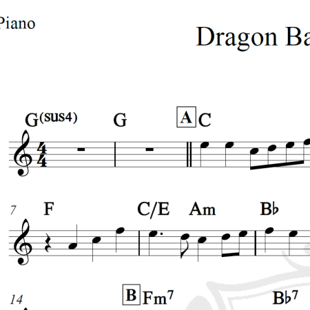 Dragon Ball GT Aberura - Piano