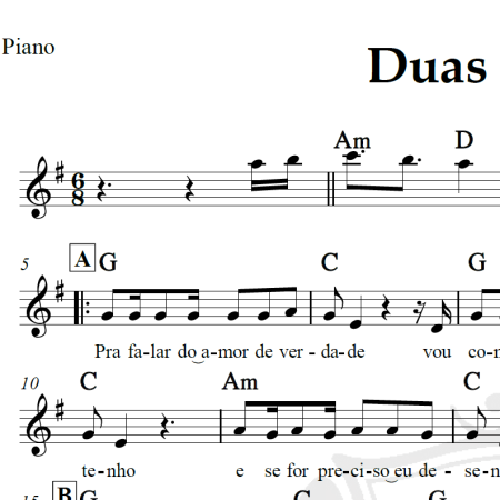 Duas metades - Jorge e Mateus - Piano/Vocal