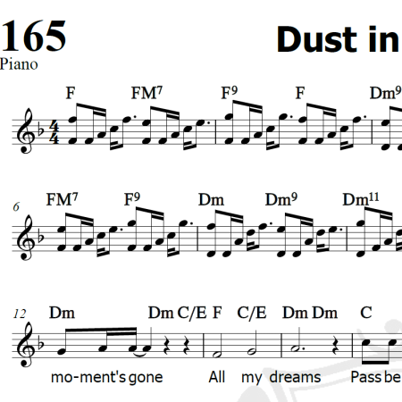 Dust in the wind - Kansas - Piano/Vocal