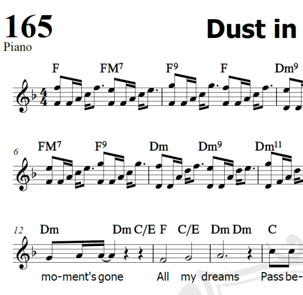 Dust in the wind - Kansas - Piano/Vocal