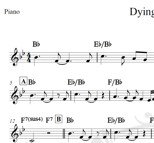 Dying young - Kenny G. - Piano