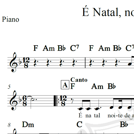 É Natal, noite de alegria - Piano/Vocal