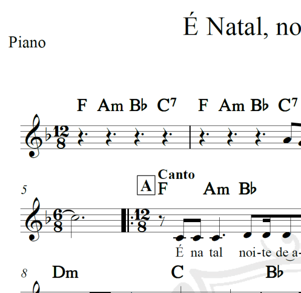 É Natal, noite de alegria - Piano/Vocal