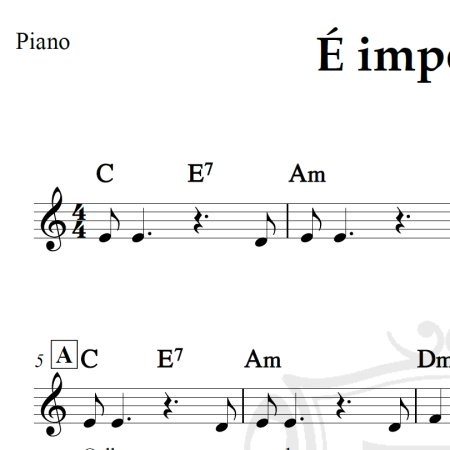 É impossível - Piano/Vocal