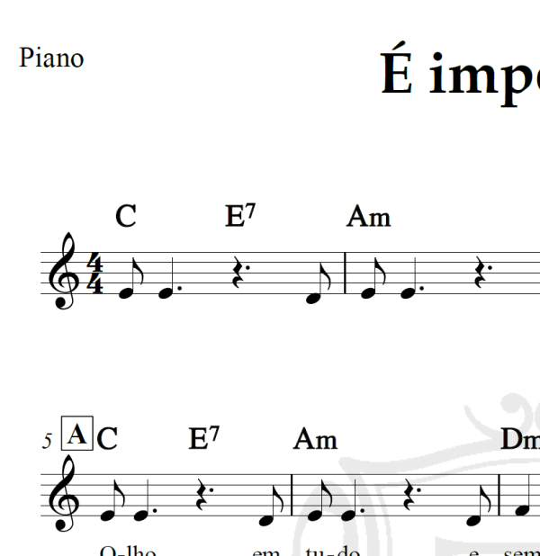 É impossível - Piano/Vocal