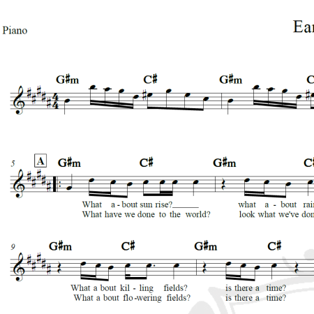 Earth Song - Michael Jackson - Piano/Vocal