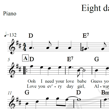 Eight days a week - The Beatles - Piano/Vocal