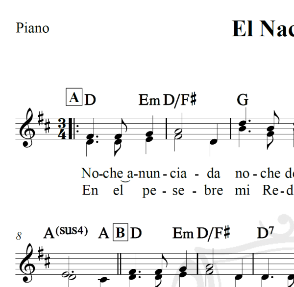 El Nacimiento - Piano/Vocal