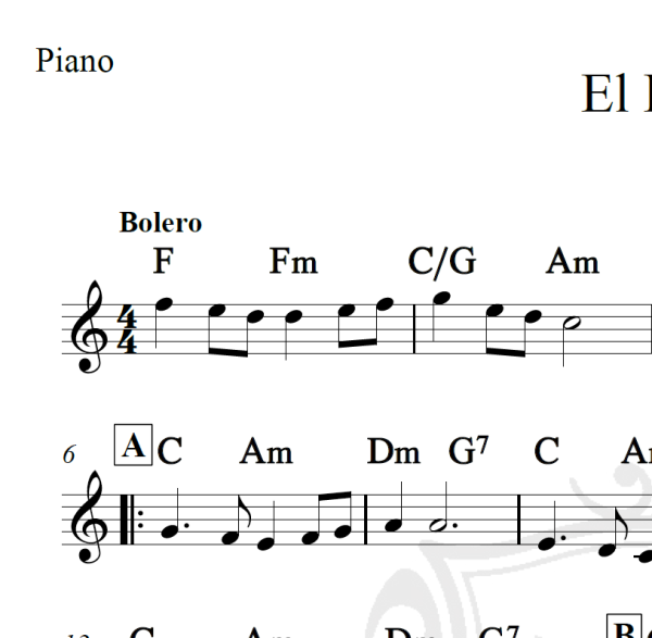 El Reloj - Piano