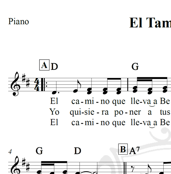 El Tamborilero - Piano/Vocal