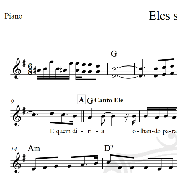 Eles se amam - Vocal livre - Piano/Vocal