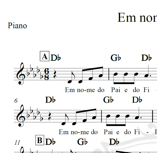 Em nome do Pai - Frei Paulo - Piano/Vocal