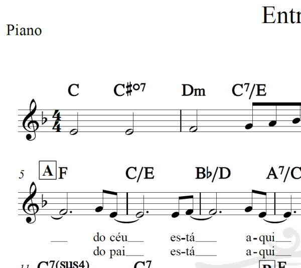 Entre nós - Ministério Amor e Adoração - Piano/Vocal