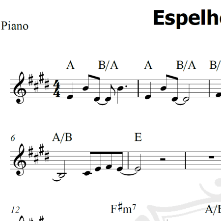 Espelhos d'água - Dalto - Piano/Vocal