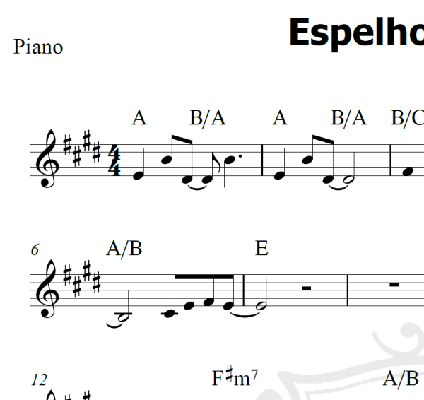 Espelhos d'água - Dalto - Piano/Vocal