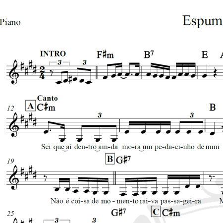 Espumas ao vento - Fagner - Piano/Vocal