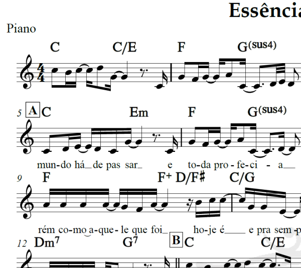 Essência de Deus - Tom de vida - Piano/Vocal