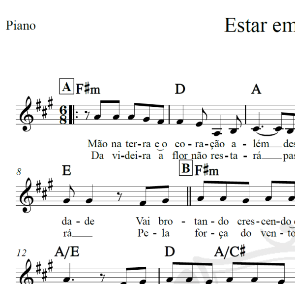 Estar em tuas mãos - Comunidade Católica Shalom - Piano/Vocal