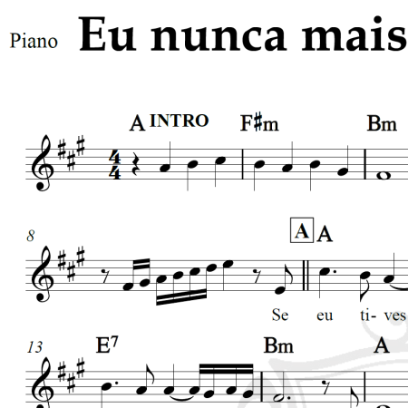 Eu nunca mais vou te esquecer - Moacir Franco - Piano/Vocal