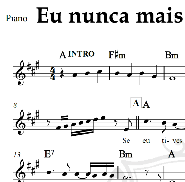 Eu nunca mais vou te esquecer - Moacir Franco - Piano/Vocal