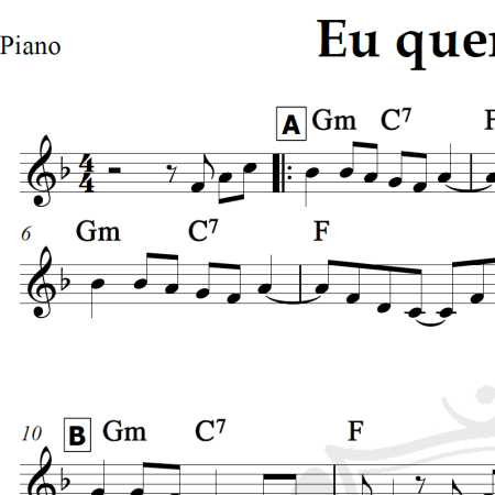 Eu quero apenas - Roberto Carlos - Piano/Vocal