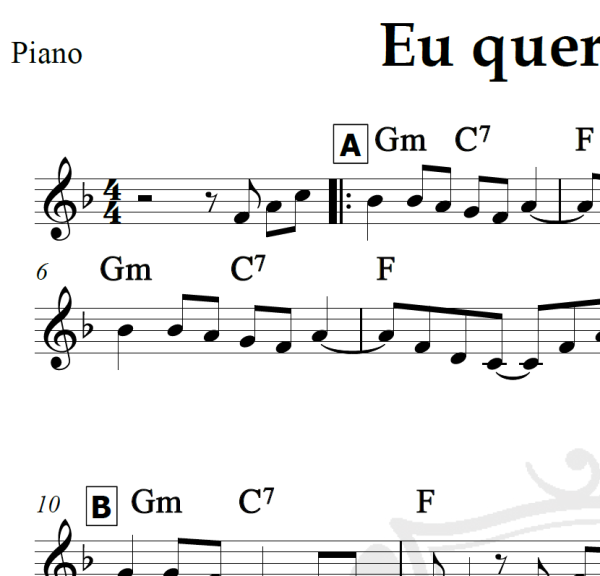 Eu quero apenas - Roberto Carlos - Piano/Vocal