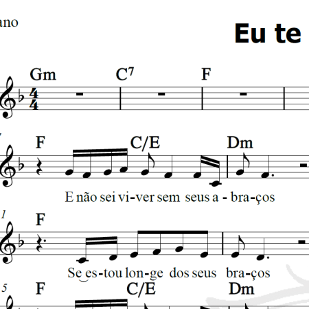 Eu te amo tanto - Roberto Carlos - Piano/Vocal