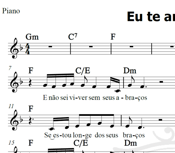 Eu te amo tanto - Roberto Carlos - Piano/Vocal