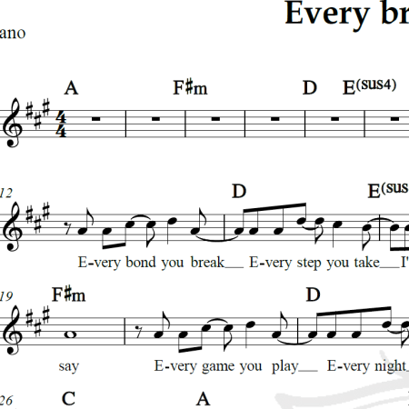 Every breath you take - The Police - Piano/Vocal