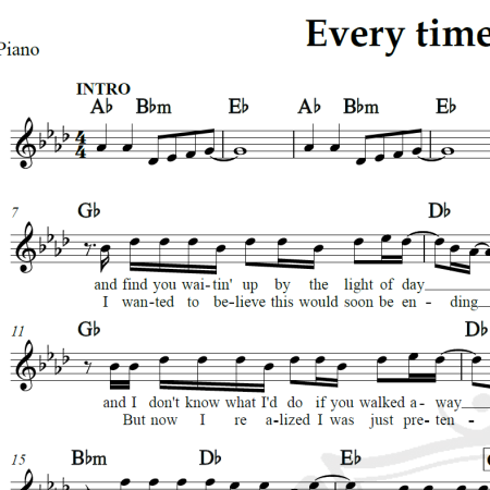 Every time I look at you - Kiss - Piano/Vocal