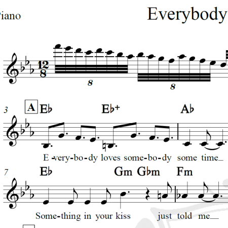 Everybody loves someone - Dean Martin - Piano/Vocal