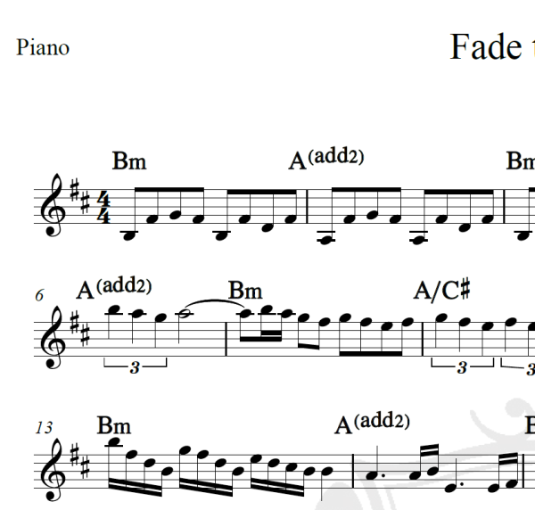 Fade to black - Metallica - Piano