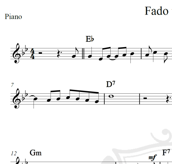 Fado tropical - Chico Buarque - Piano/Vocal