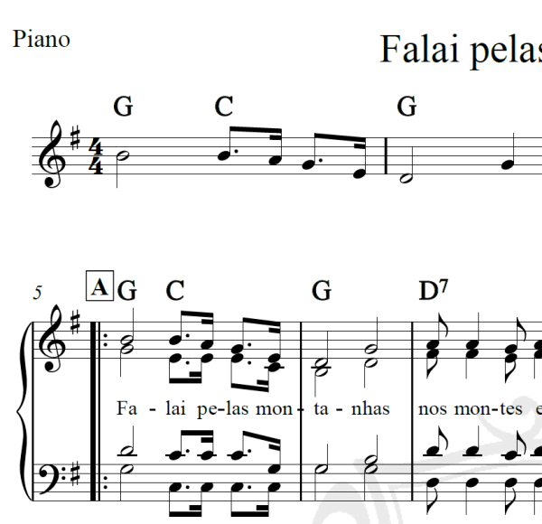 Falai pelas montanhas - Arranjo Coral