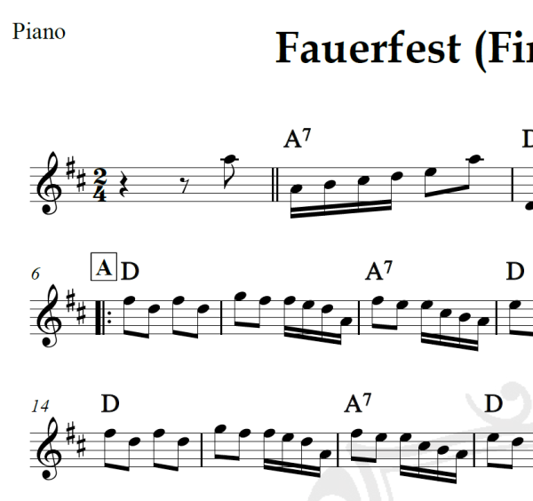 Fauerfest (Fireproof) Polka - Strauss - Piano