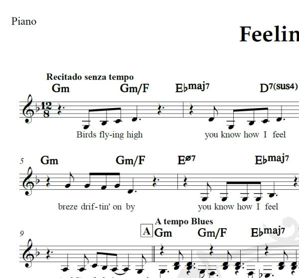 Feeling Good - Michael Bubblé - Piano/Vocal