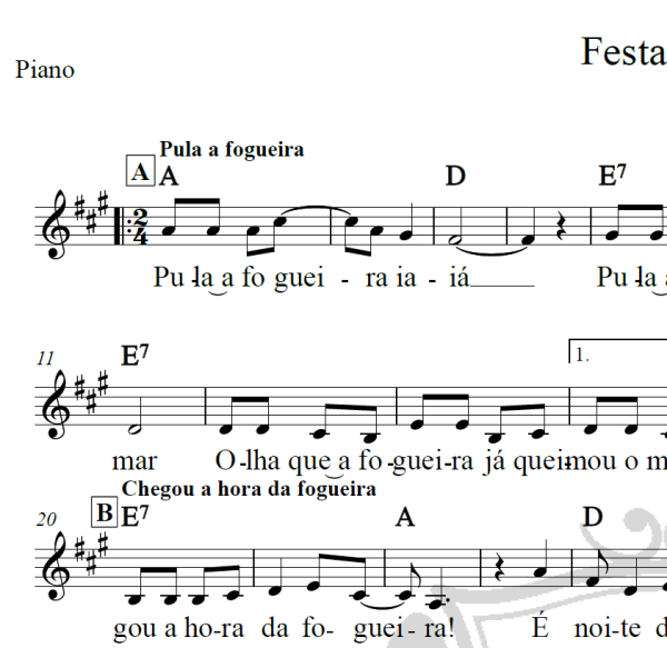 Festa junina (Medley) - Piano/Vocal